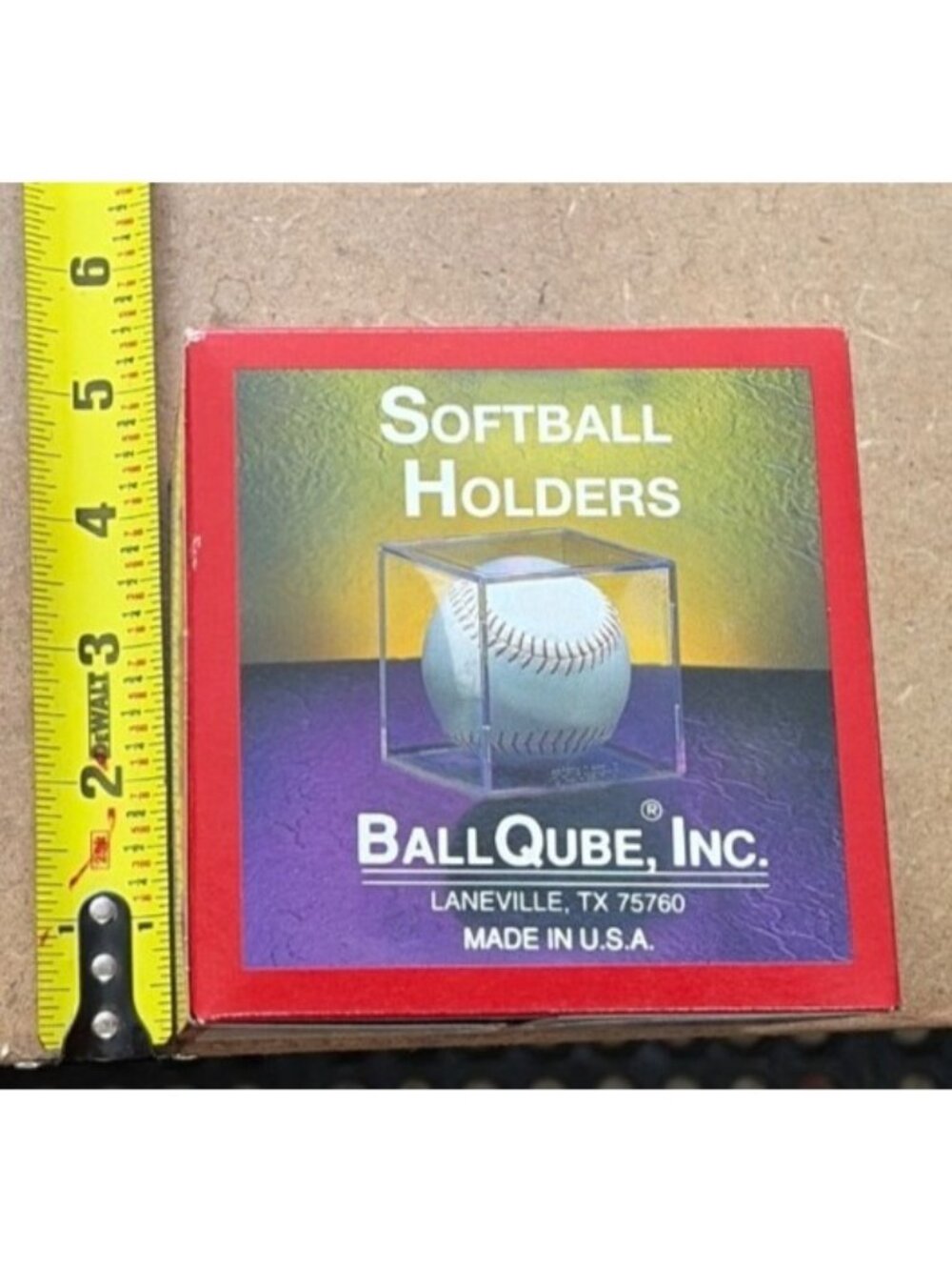 TS BallQube Softball Holder Display Case Clear Cube Made IN USA